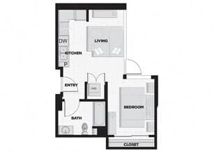 Studio Q1 707 floor plan