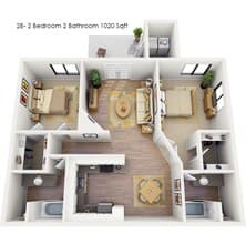 2B 168 floor plan