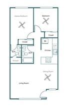 Two Bedrooms - Two Bath 8B floor plan