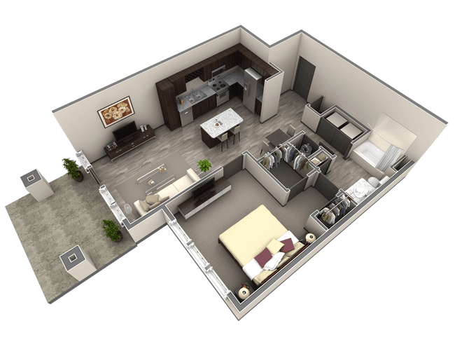 1 BR Vue Summit Stair 3039 floor plan