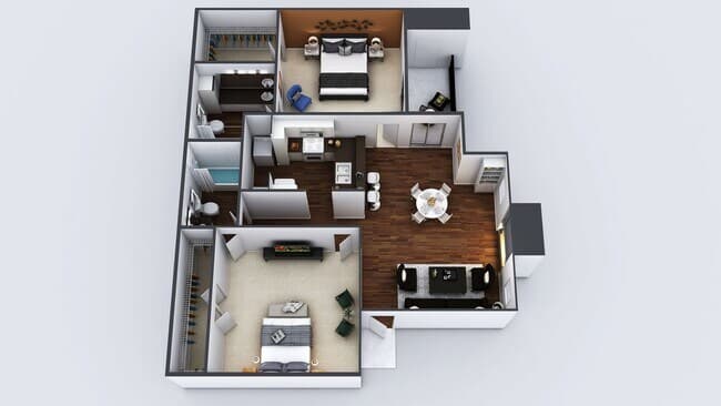 2x2 1017sf Renovated 1033 floor plan