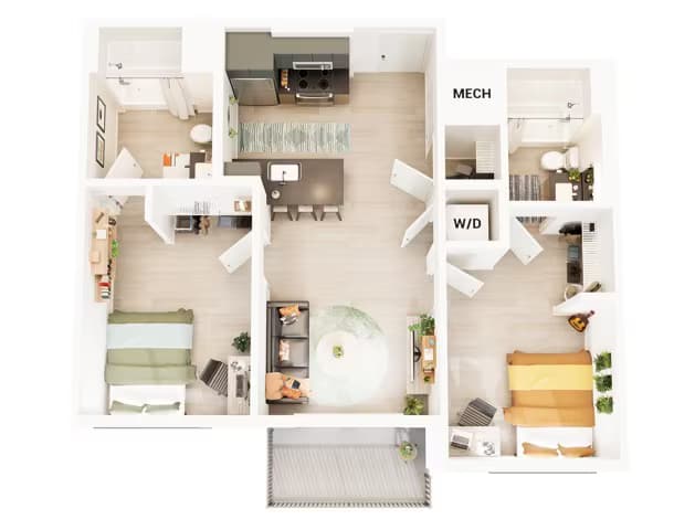 Unit Private Bedroom - Pool View Private Bedroom - Pool View floor plan