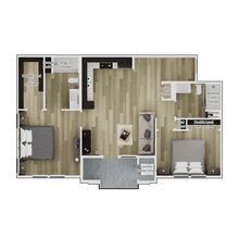 2 Bedroom 2 Bathroom 7861-206 floor plan