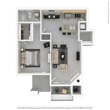1 Bedroom 1 Bath 216 floor plan