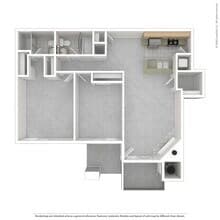 2 Bedroom 2 Bath 120 floor plan