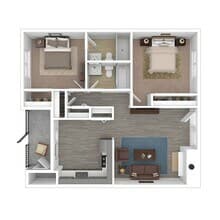 Two Bedroom 050 floor plan