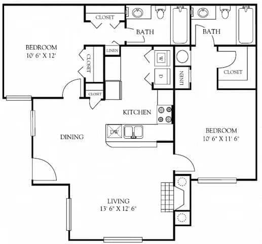 2B Renovation 4 1059 floor plan