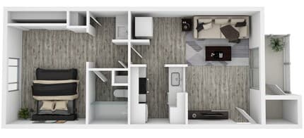 One Bedroom Small 157 floor plan