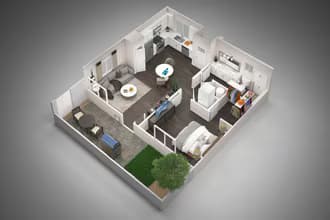 1 Bedroom, 1 Bathroom 136 floor plan