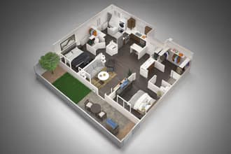 2 Bedroom, 2 Bathroom 211 floor plan