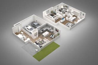 3 Bed/2.5 Bath 820 floor plan