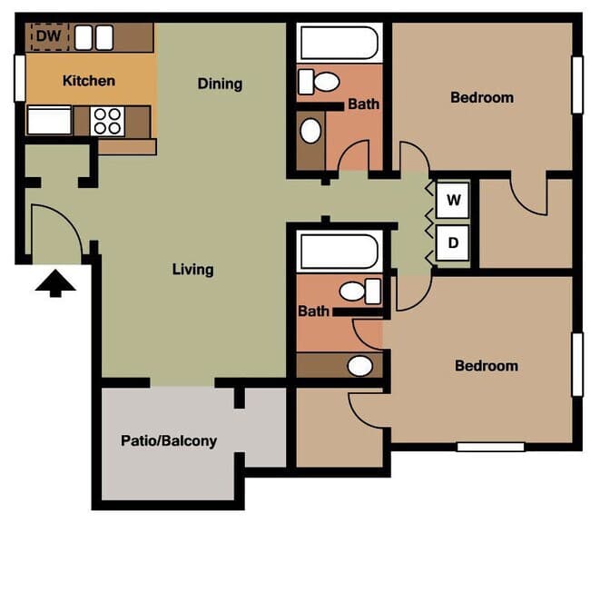 2x2AR1T3 263 floor plan