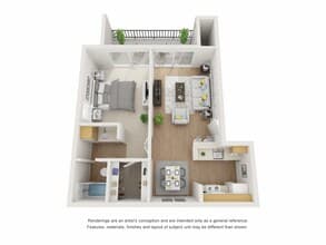 1 Bed 1 Bath C 2033 floor plan