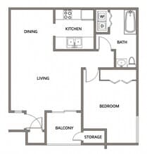 1x1 Silver W/D 209 floor plan