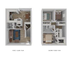 Townhome - 3 Bed, 1.5 Baths Classic 509 floor plan