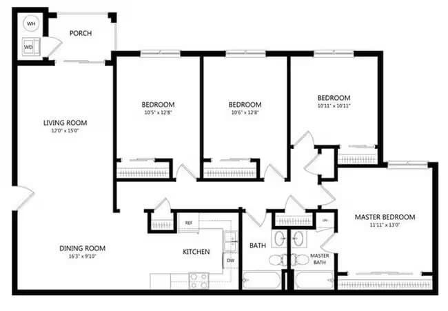 Unit E310 E201 floor plan