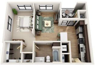 Open 1 Bedroom, 1 Bath 2002 floor plan