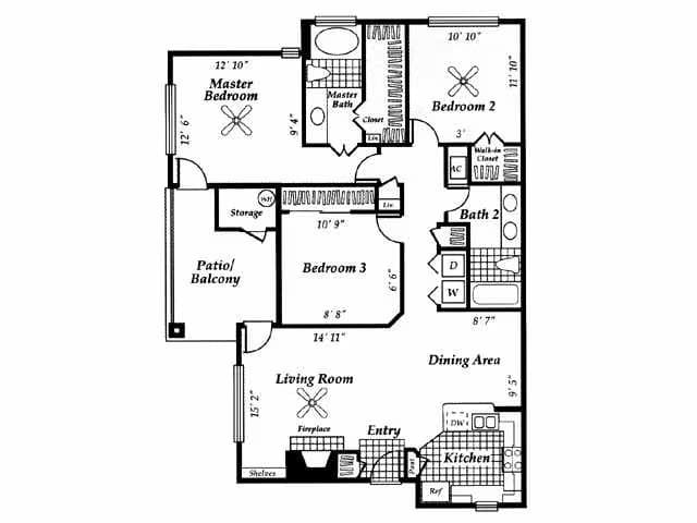 Plan C-1 1049 floor plan
