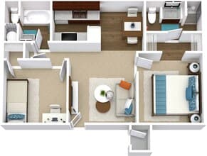 2 Bed 1047 floor plan