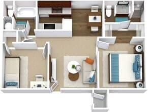 2 bed Casita 1081 floor plan