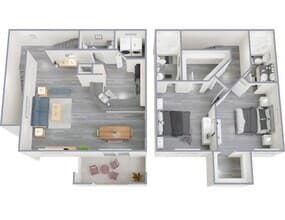 2 Bed / 2.5 Bath 2088 floor plan