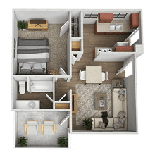 One-Bedroom 1518-H2 floor plan