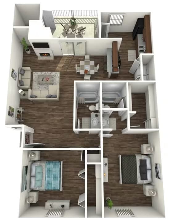 Two Bedroom B 240 floor plan