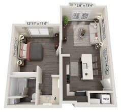 1 Bedroom B313 floor plan