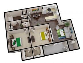 Two Bed One Bath 1172 floor plan
