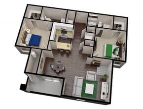 Two Bed Two Bath 2088 floor plan