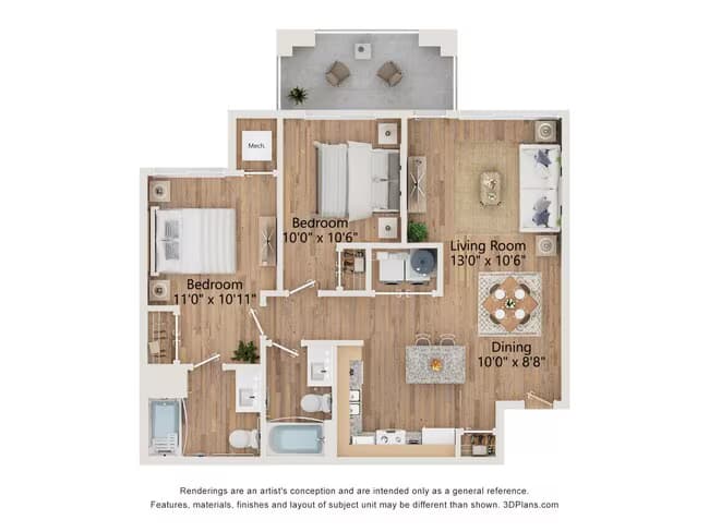 Unit 01-109 01-109 floor plan