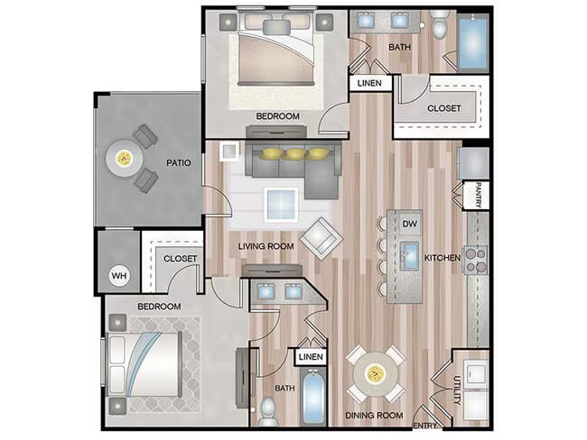Unit AUCMDE 1075 floor plan