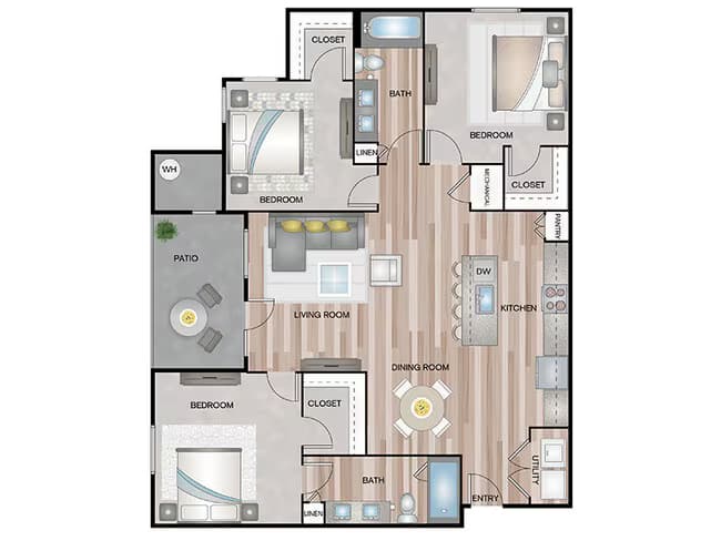 Unit AUCMJD 3057 floor plan