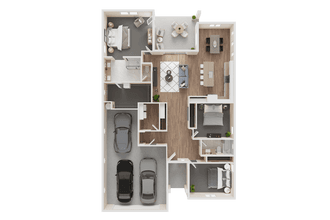 3 BED, 2 BATH - 1812 SF 1684 floor plan