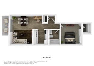 One Bedroom 1082 floor plan