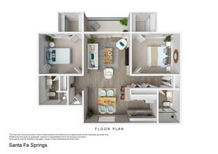Two Bedroom Two Bath 1062 floor plan