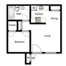 1X1-630 2072 floor plan