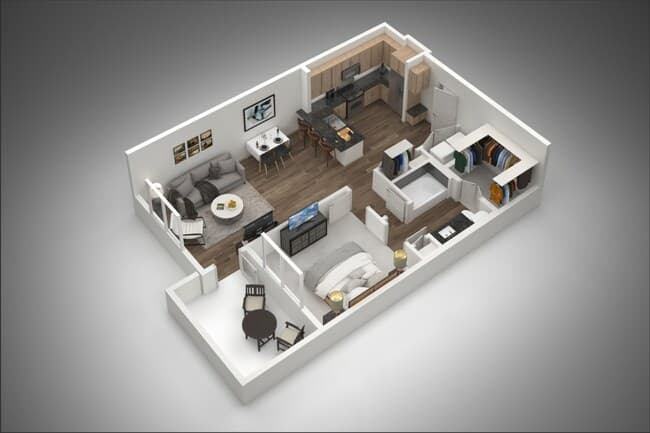 1 Bed/1 Bath 1116 floor plan