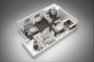 1 Bed/1 Bath 3131 floor plan