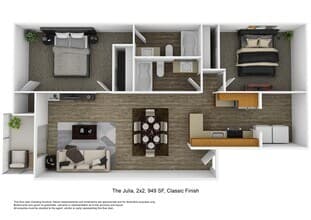 Two Bedroom 2031 floor plan