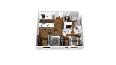 One Bedroom, One Bathroom 205 floor plan