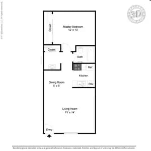 1 x 1D Biscayne 41-112 floor plan