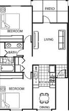 Two Bedroom One Bath 203 floor plan