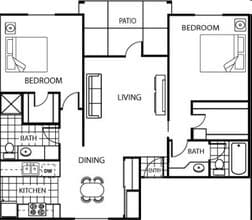 Two Bedroom Two Bath 247 floor plan