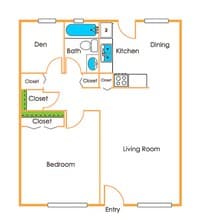 U1 - 1 x 1 U-38 floor plan
