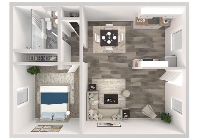 One Bedroom 61 floor plan