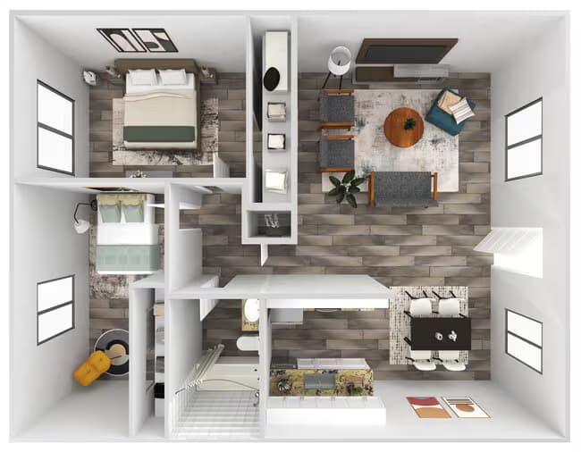 Two Bedroom 66 floor plan