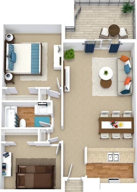 2x1 900sf Partial 1079 floor plan