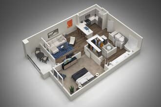 1 Bed/1 Bath 3064 floor plan