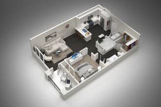 1 Bed/1 Bath 1003 floor plan